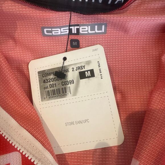 Castelli inGamba Men's Competizione Short Sleeve Red&White Jersey sz M NWT $ - Picture 7 of 7